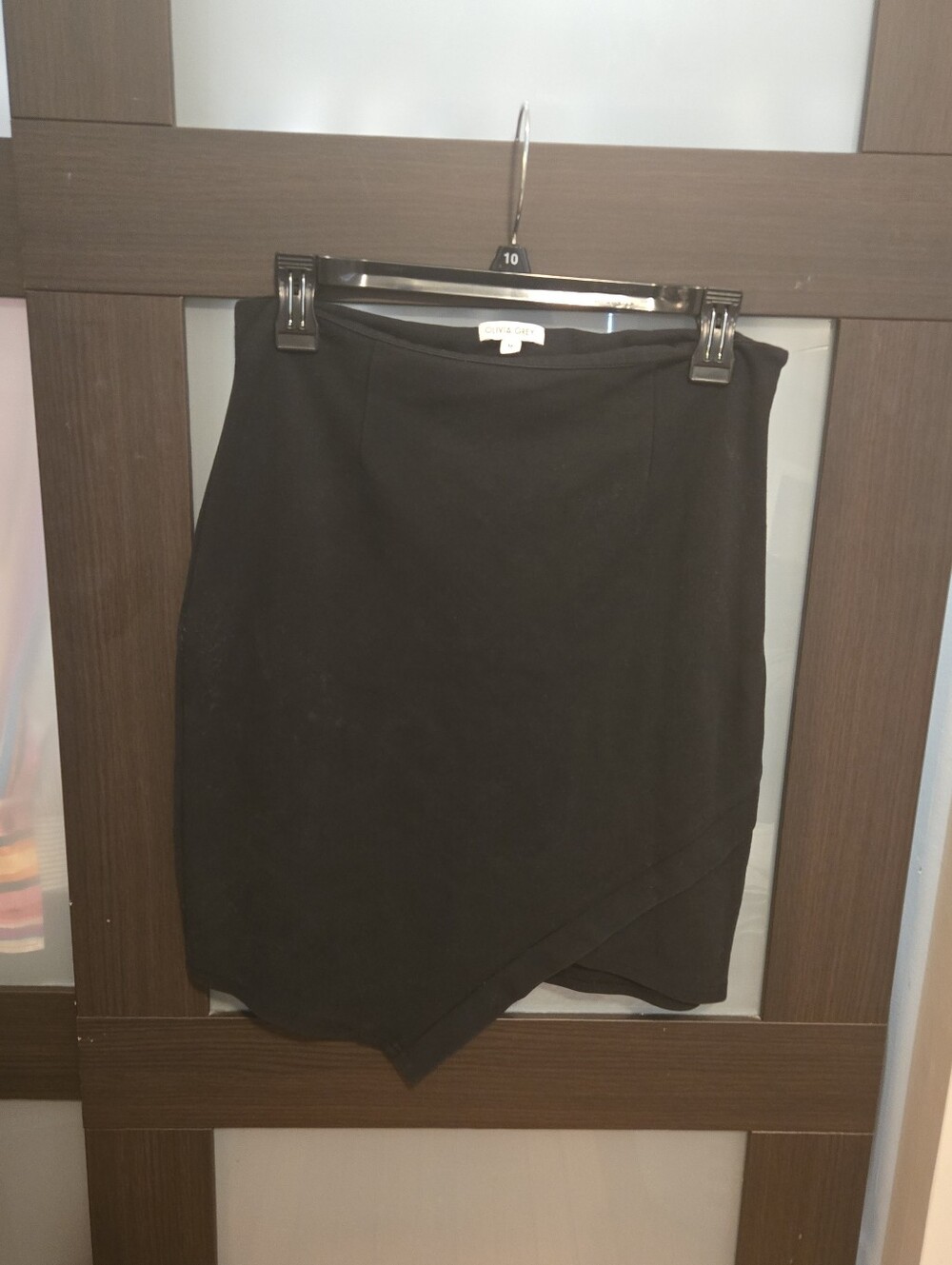 Black Asymmetrical Wrap Skirt